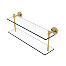 Allied Brass SB-2/22-PB - Southbeach Collection 22 Inch Two Tiered Glass Shelf