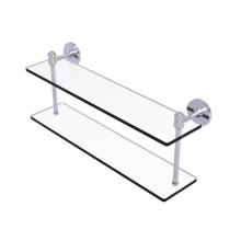 Allied Brass SB-2/22-SCH - Southbeach Collection 22 Inch Two Tiered Glass Shelf