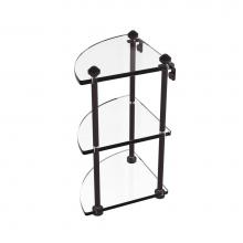 Allied Brass SB-6-ABZ - Southbeach Collection Three Tier Corner Glass Shelf