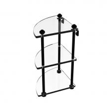 Allied Brass SB-6-BKM - Southbeach Collection Three Tier Corner Glass Shelf