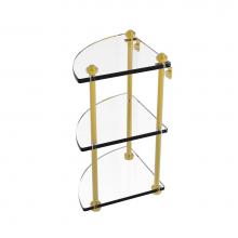 Allied Brass SB-6-PB - Southbeach Collection Three Tier Corner Glass Shelf