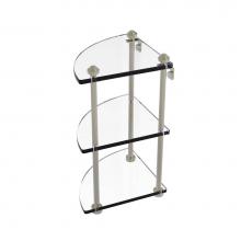 Allied Brass SB-6-PNI - Southbeach Collection Three Tier Corner Glass Shelf