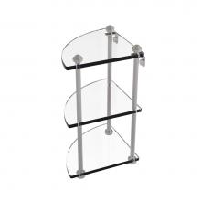 Allied Brass SB-6-SN - Southbeach Collection Three Tier Corner Glass Shelf
