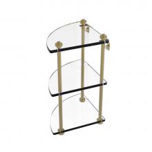 Allied Brass SB-6-UNL - Southbeach Collection Three Tier Corner Glass Shelf