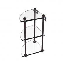 Allied Brass SB-6-VB - Southbeach Collection Three Tier Corner Glass Shelf