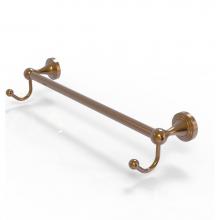 Allied Brass SG-41-18-HK-BBR - Sag Harbor Collection 18 Inch Towel Bar with Integrated Hooks