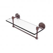 Allied Brass TA-1TB/16-CA - Tango Collection 16 Inch Glass Vanity Shelf with Integrated Towel Bar