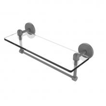 Allied Brass TA-1TB/16-GYM - Tango Collection 16 Inch Glass Vanity Shelf with Integrated Towel Bar