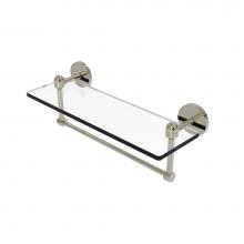 Allied Brass TA-1TB/16-PNI - Tango Collection 16 Inch Glass Vanity Shelf with Integrated Towel Bar