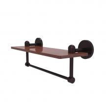 Allied Brass TA-1TB-16-IRW-ABZ - Tango Collection 16 Inch Solid IPE Ironwood Shelf with Integrated Towel Bar