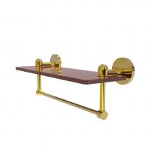 Allied Brass TA-1TB-16-IRW-PB - Tango Collection 16 Inch Solid IPE Ironwood Shelf with Integrated Towel Bar
