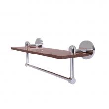 Allied Brass TA-1TB-16-IRW-PC - Tango Collection 16 Inch Solid IPE Ironwood Shelf with Integrated Towel Bar