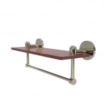 Allied Brass TA-1TB-16-IRW-PNI - Tango Collection 16 Inch Solid IPE Ironwood Shelf with Integrated Towel Bar