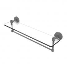 Allied Brass TA-1TB/22-GYM - Tango Collection 22 Inch Glass Vanity Shelf with Integrated Towel Bar