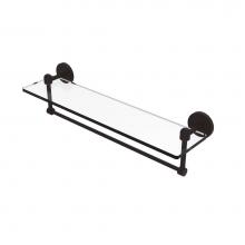 Allied Brass TA-1TB/22-ORB - Tango Collection 22 Inch Glass Vanity Shelf with Integrated Towel Bar