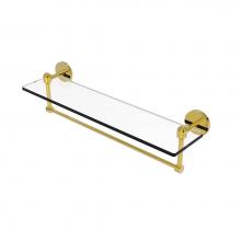 Allied Brass TA-1TB/22-PB - Tango Collection 22 Inch Glass Vanity Shelf with Integrated Towel Bar