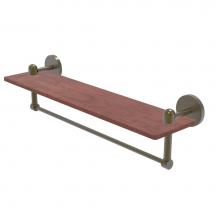 Allied Brass TA-1TB-22-IRW-ABR - Tango Collection 22 Inch Solid IPE Ironwood Shelf with Integrated Towel Bar