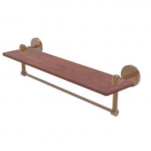 Allied Brass TA-1TB-22-IRW-BBR - Tango Collection 22 Inch Solid IPE Ironwood Shelf with Integrated Towel Bar