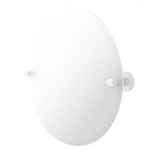 Allied Brass TA-90-WHM - Frameless Round Tilt Mirror with Beveled Edge