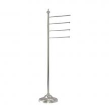 Allied Brass TS-4L-SN - Floor Standing 4 Pivoting Swing Arm Towel Holder