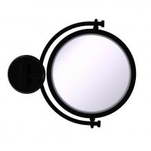 Allied Brass WM-4/3X-BKM - 8 Inch Wall Mounted Make-Up Mirror 3X Magnification