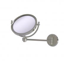 Allied Brass WM-5/4X-SN - 8 Inch Wall Mounted Make-Up Mirror 4X Magnification