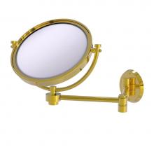 Allied Brass WM-6/4X-PB - 8 Inch Wall Mounted Extending Make-Up Mirror 4X Magnification