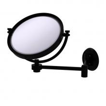 Allied Brass WM-6D/4X-BKM - 8 Inch Wall Mounted Extending Make-Up Mirror 4X Magnification with Dotted Accent