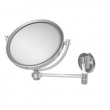 Allied Brass WM-6G/5X-SCH - 8 Inch Wall Mounted Extending Make-Up Mirror 5X Magnification with Groovy Accent