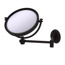 Allied Brass WM-6T/4X-ORB - 8 Inch Wall Mounted Extending Make-Up Mirror 4X Magnification with Twist Accent