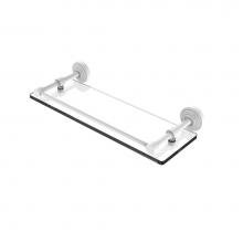 Allied Brass WP-1/16-GAL-WHM - Waverly Place 16 Inch Tempered Glass Shelf with Gallery Rail