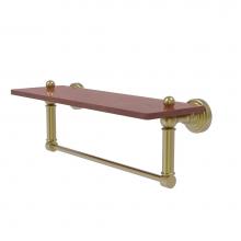 Allied Brass WP-1-16TB-IRW-SBR - Waverly Place Collection 16 Inch Solid IPE Ironwood Shelf with Integrated Towel Bar
