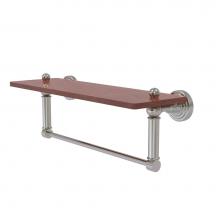 Allied Brass WP-1-16TB-IRW-SN - Waverly Place Collection 16 Inch Solid IPE Ironwood Shelf with Integrated Towel Bar
