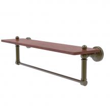Allied Brass WP-1-22TB-IRW-ABR - Waverly Place Collection 22 Inch Solid IPE Ironwood Shelf with Integrated Towel Bar
