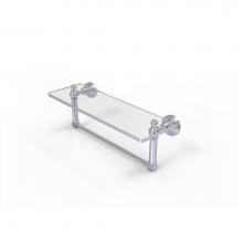 Allied Brass WP-1TB/16-SCH - Waverly Place 16 Inch Glass Vanity Shelf with Integrated Towel Bar