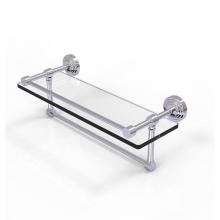 Allied Brass WP-1TB/16-GAL-PC - 16 Inch Gallery Glass Shelf with Towel Bar