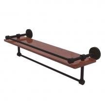 Allied Brass WP-1-22TB-GAL-IRW-ORB - Waverly Place Collection 22 Inch IPE Ironwood Shelf with Gallery Rail and Towel Bar
