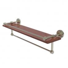 Allied Brass WP-1-22TB-GAL-IRW-PNI - Waverly Place Collection 22 Inch IPE Ironwood Shelf with Gallery Rail and Towel Bar