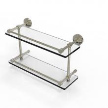 Allied Brass WP-2/16-GAL-PNI - Waverly Place 16 Inch Double Glass Shelf with Gallery Rail