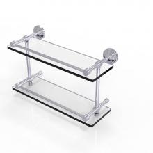 Allied Brass WP-2/16-GAL-SCH - Waverly Place 16 Inch Double Glass Shelf with Gallery Rail
