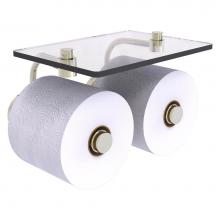 Allied Brass WP-24-2S-PNI - Waverly Place Collection 2 Roll Toilet Paper Holder with Glass Shelf - Polished Nickel