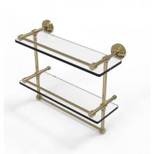 Allied Brass WP-2TB/16-GAL-UNL - 16 Inch Gallery Double Glass Shelf with Towel Bar