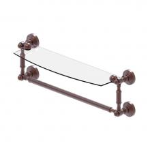 Allied Brass WP-33TB/18-CA - Waverly Place Collection 18 Inch Glass Vanity Shelf with Integrated Towel Bar