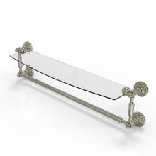 Allied Brass WP-33TB/24-PNI - Waverly Place Collection 24 Inch Glass Vanity Shelf with Integrated Towel Bar