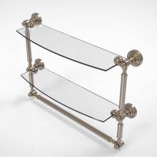 Allied Brass WP-34TB/18-PEW - Waverly Place Collection 18 Inch Two Tiered Glass Shelf with Integrated Towel Bar