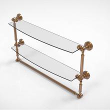 Allied Brass WP-34TB/24-BBR - Waverly Place Collection 24 Inch Two Tiered Glass Shelf with Integrated Towel Bar