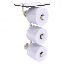 Allied Brass WP-35-3VS-PNI - Waverly Place Collection 3 Roll Toilet Paper Holder with Glass Shelf - Polished Nickel
