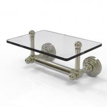 Allied Brass WP-GLT-24-PNI - Waverly Place Collection Two Post Toilet Tissue Holder with Glass Shelf
