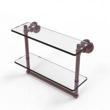 Allied Brass WS-2TB/16-CA - Washington Square Collection 16 Inch Two Tiered Glass Shelf with Integrated Towel Bar