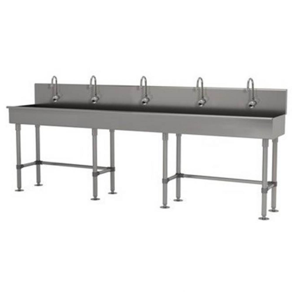 Multiwash Hand Sink With Stainless Steel Legs And Flanged Feet